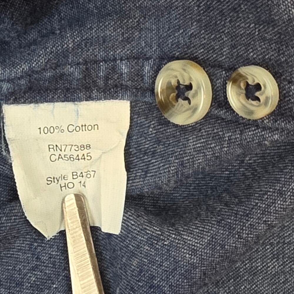 J.Crew Chambray Button Down Shirt Men's Small Blue Cotton Long Sleeve Casual - Picture 8 of 10